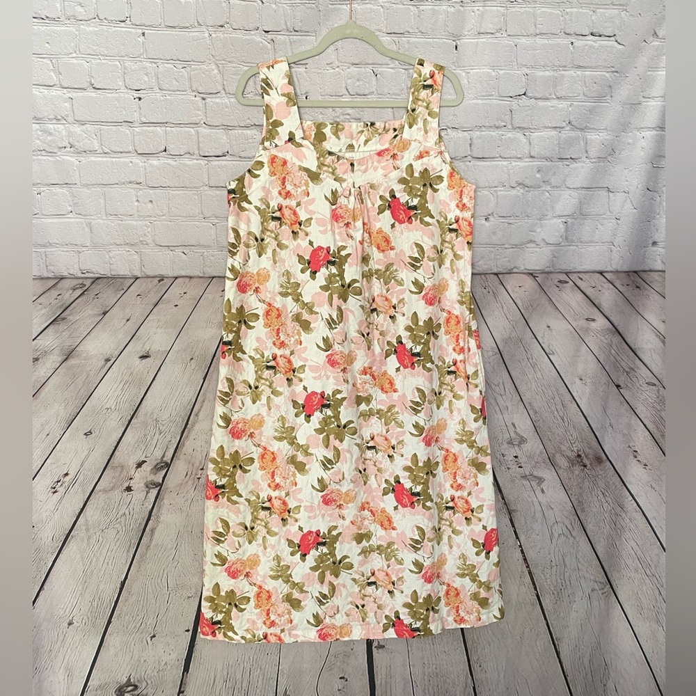 The Vermont Country Store Sz Large Floral Cottagecore Modest Dress Pockets LKNW